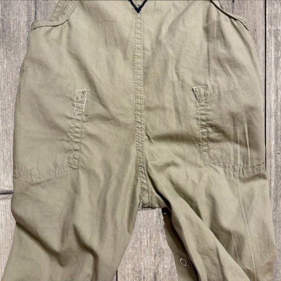 Oshkosh B'gosh Tan with Pink Plaid‎ Girls Toddlers Overalls Size 18M - Picture 11 of 11